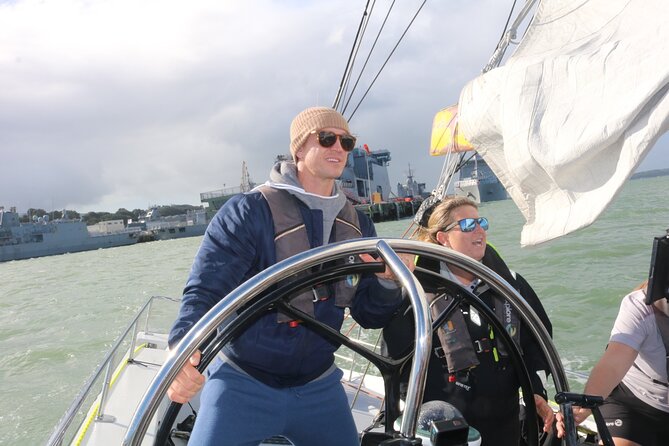 America's Cup Sailing on Auckland's Waitemata Harbour - The Auckland skyline is part of the experience