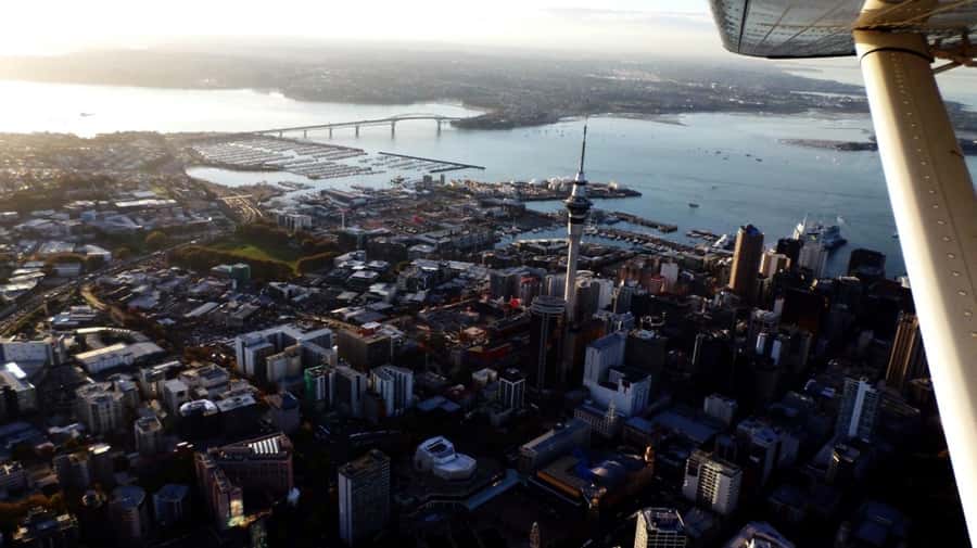 Auckland: Auckland City & Hauraki Gulf Scenic Flight - Following the Hauraki Gulf toward Auckland