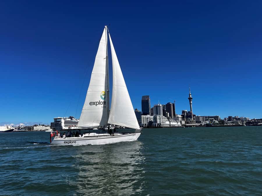 Auckland Harbour 1.5-Hour Sailing Cruise - Leaving Viaduct Harbour under sail