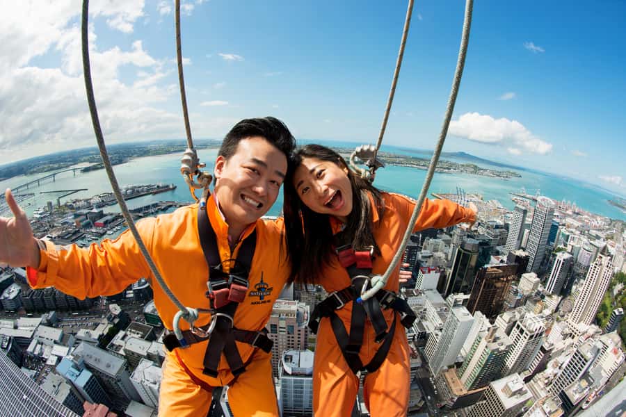 Auckland: Sky Tower SkyWalk - 192m High Edge Walk - Checking In Beneath the Sky Tower