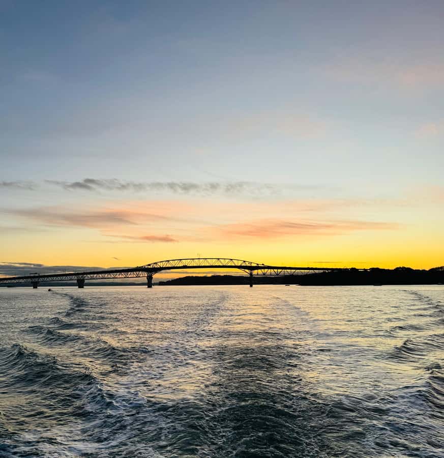 Auckland Sunset Harbour Cruise - Listening to the live commentary