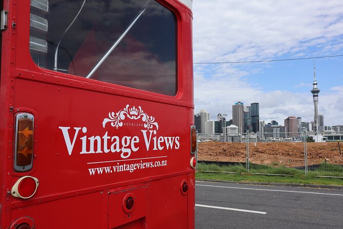 London Routemaster Double Decker Auckland Discovery - Crossing the Auckland Harbour Bridge