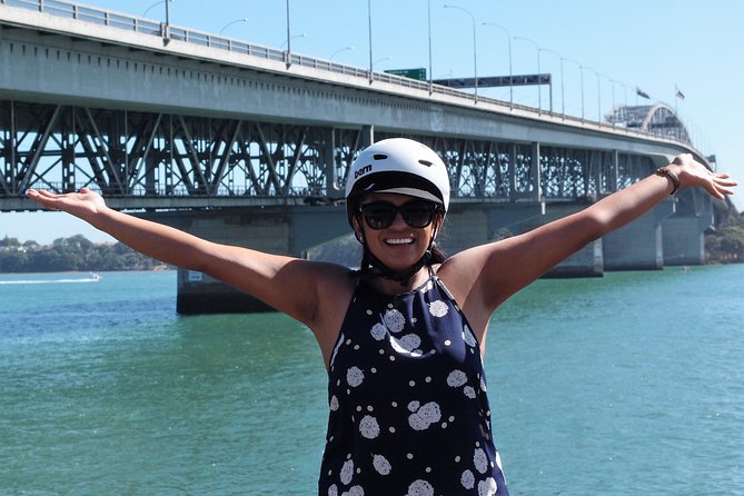 The Classic: our most popular electric bike tour of Auckland's Highlights - The Harbour Bridge, Wynyard Quarter, and the Pink Path